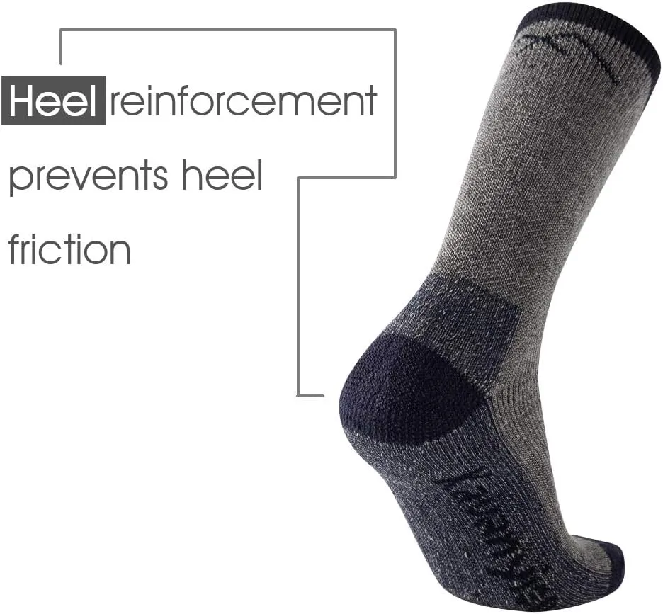 Men's Merino Wool Hiking Socks Breathable Athletic Crew Thicken