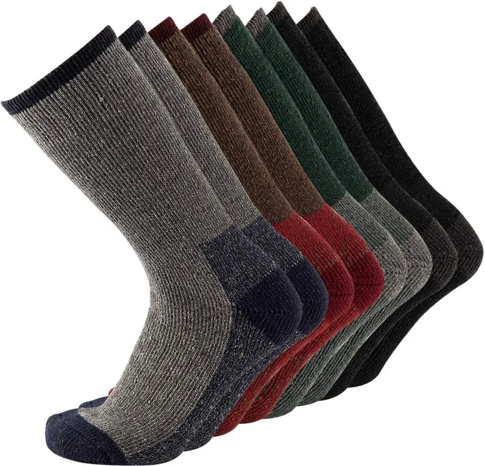 Men's Merino Wool Hiking Socks Breathable Athletic Crew Thicken