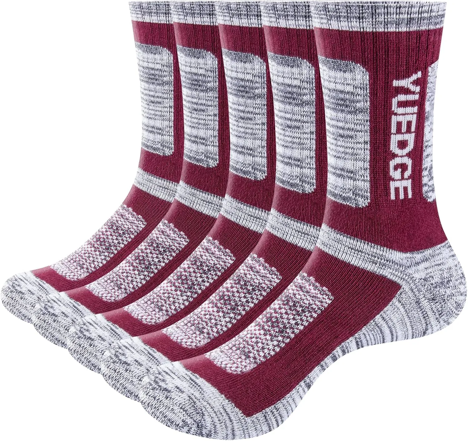 Men's Performance Cotton Moisture Wick Sports Hiking Workout Training Athletic Cushion Crew Socks For Men Size 6-13