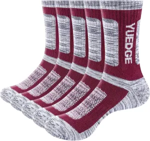 Men's Performance Cotton Moisture Wick Sports Hiking Workout Training Athletic Cushion Crew Socks For Men Size 6-13