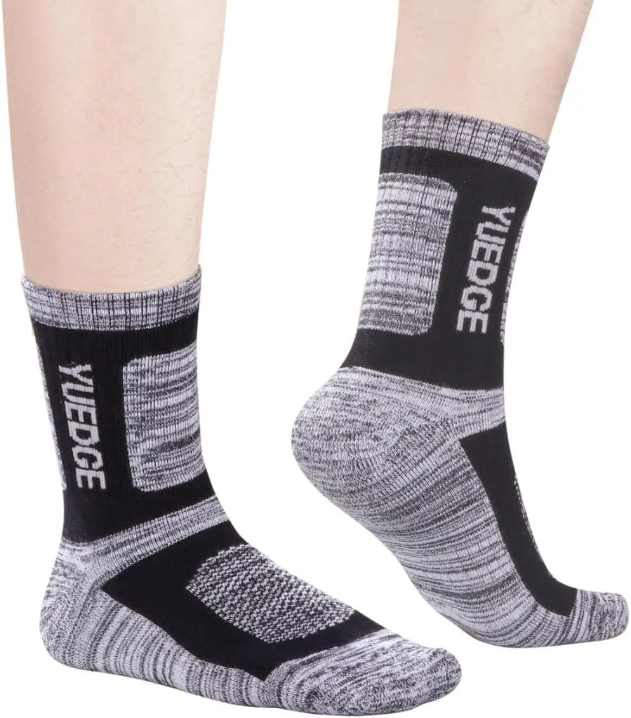 Men's Performance Cotton Moisture Wick Sports Hiking Workout Training Athletic Cushion Crew Socks For Men Size 6-13