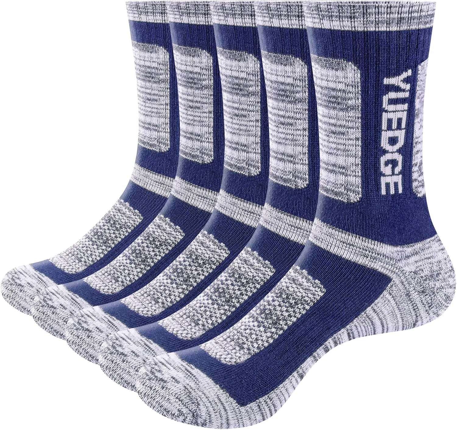Men's Performance Cotton Moisture Wick Sports Hiking Workout Training Athletic Cushion Crew Socks For Men Size 6-13