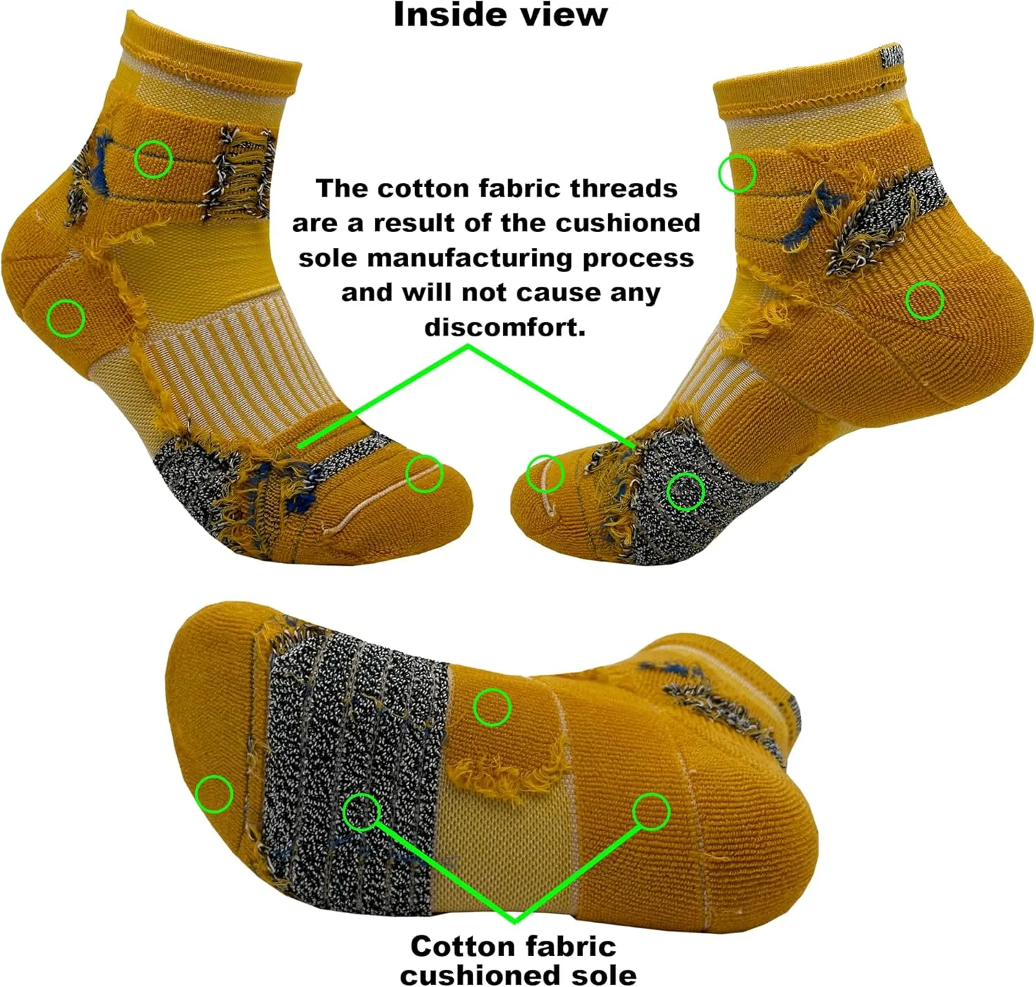 Men's Running Socks 3 Pairs Cushioned Anti-Blister Athletic Basketball Socks