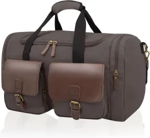 Men's Weekender Overnight Bag Multi-Compartment, Carry-On Travel Gym Bag for Men, Retro Design,Gray