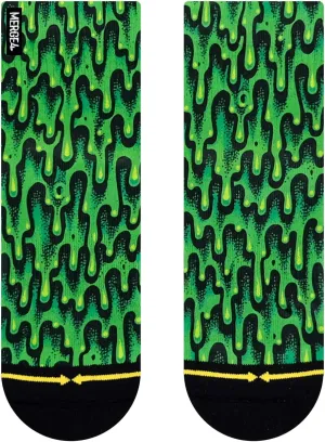 MERGE4 Slime Quarter Crew Socks With Art By Jimbo Phillips Green Slime Comfy Compression C