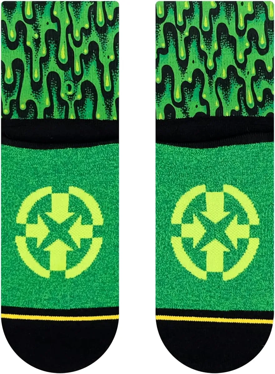 MERGE4 Slime Quarter Crew Socks With Art By Jimbo Phillips Green Slime Comfy Compression C