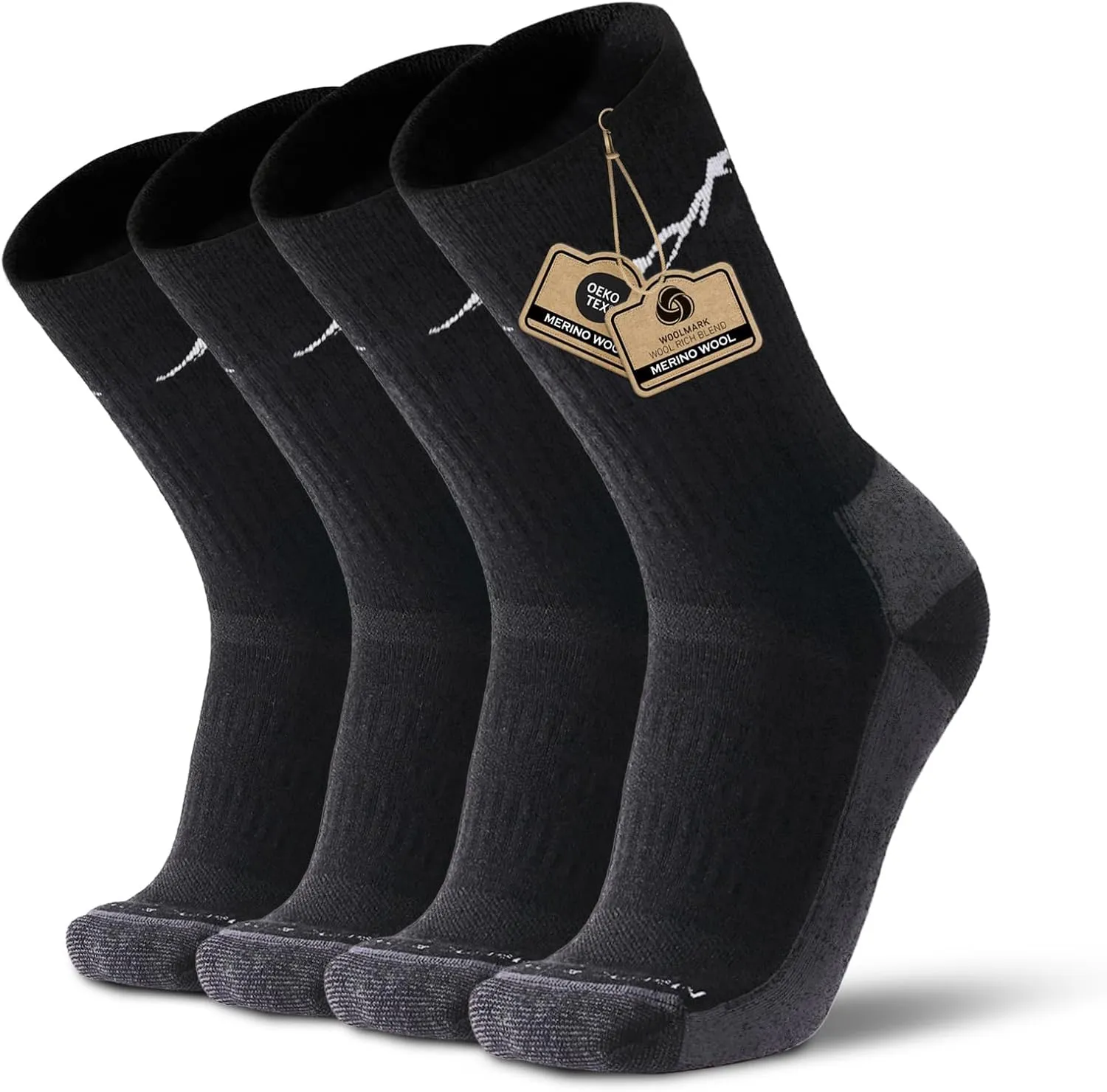 Merino Protect Merino Wool Socks for Men Warm Soft Hiking Socks Odor Resistant Crew Socks Hiking Hunting Cycling