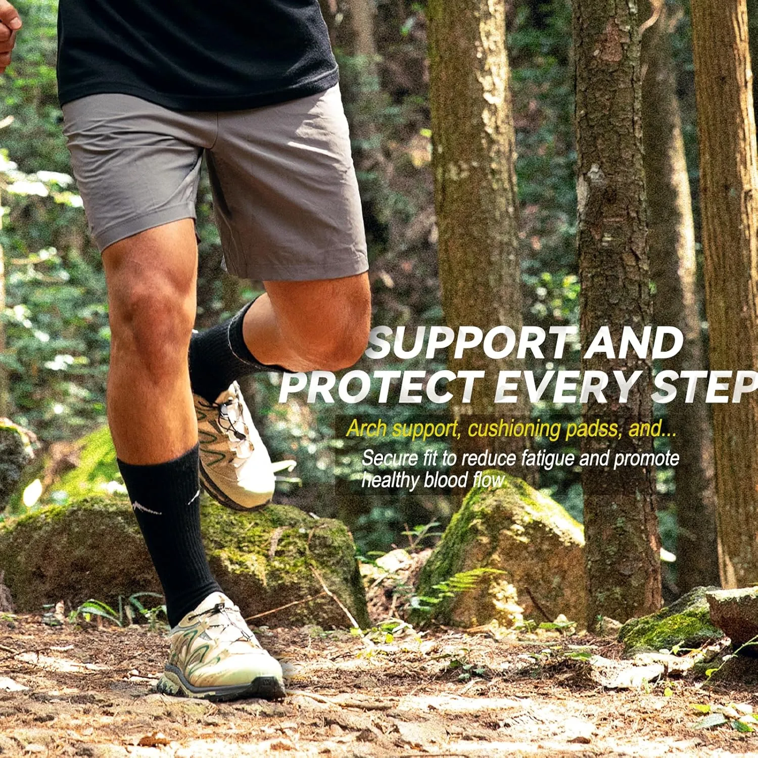 Merino Protect Merino Wool Socks for Men Warm Soft Hiking Socks Odor Resistant Crew Socks Hiking Hunting Cycling