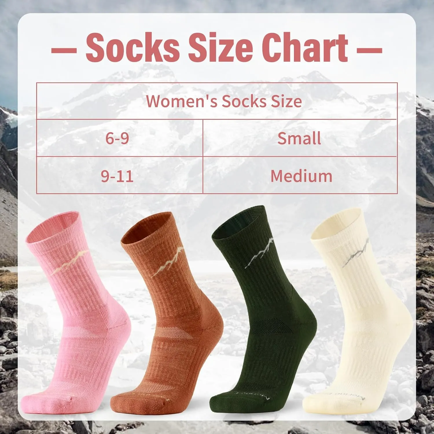 Merino Protect Merino Wool Socks for Women: Winter Hiking, Hunting, Cycling, Soft Cushion, Warm, Casual Thermal Socks