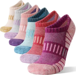 Merino Wool Ankle Athletic Running No Show Socks Cushioned Breathable Sports Warm Thick Socks for Men and Women 6 Pairs