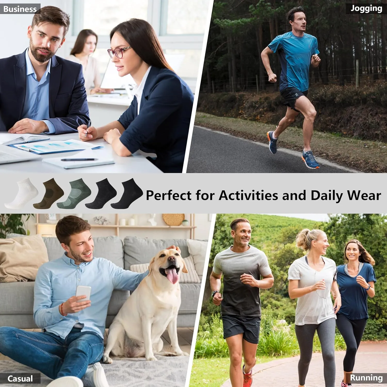 Merino Wool Ankle Socks for Men Women - Moisture-Wicking, Breathable, Arch Support, Padded Workout Year-Round Wear
