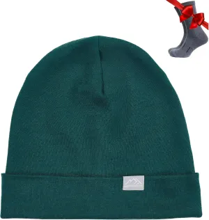 Merino Wool Beanie Men and Women – Cuff Merino Wool Hats for Men and Women - Unisex Adult Beanie Hat and Socks
