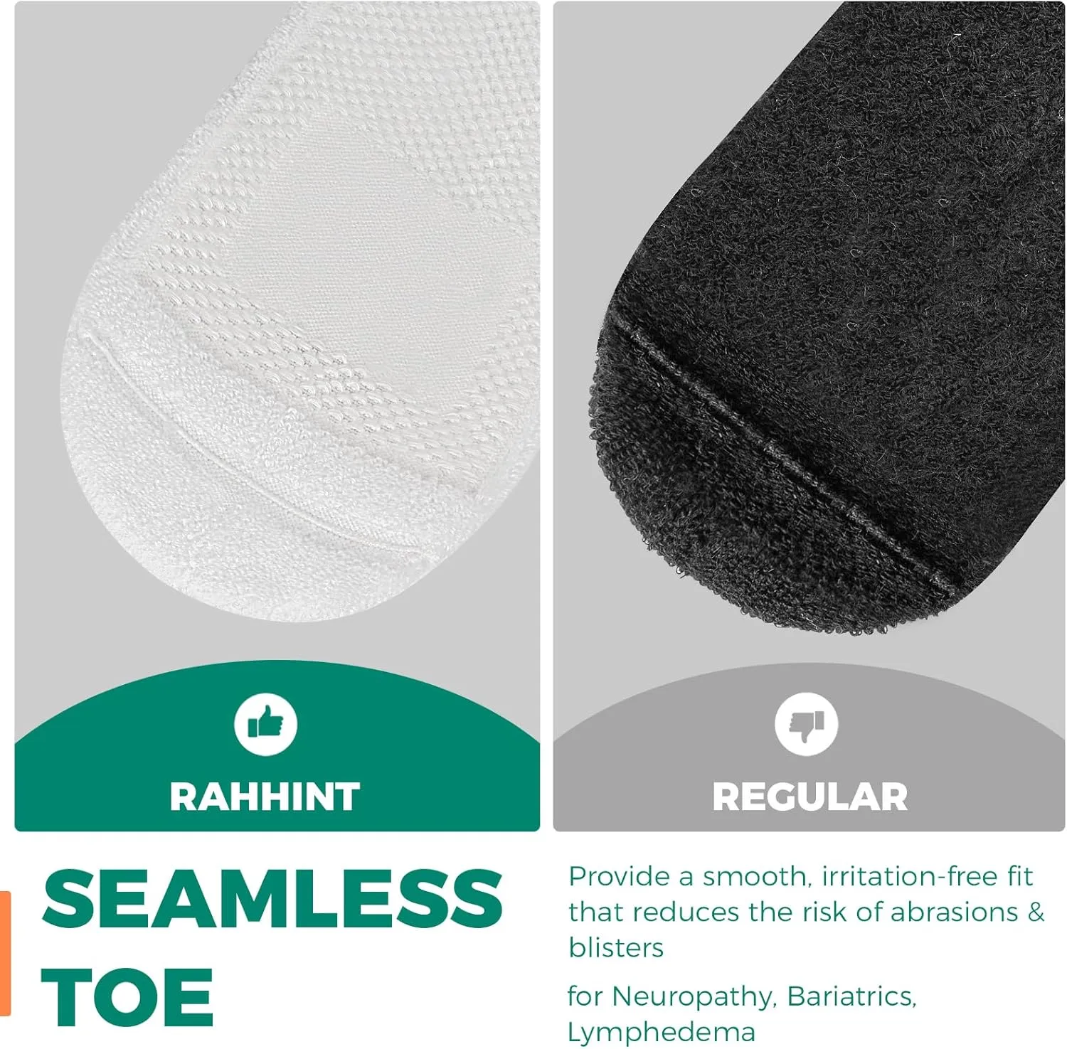 Merino Wool Diabetic Socks for Men Women Thick Warm Loose Fit Non Binding Wide Feet Soft Breathable