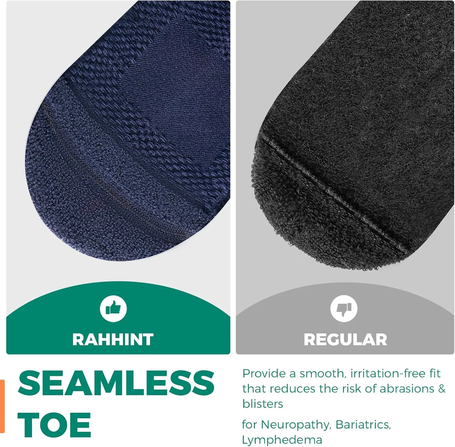 Merino Wool Diabetic Socks for Men Women Thick Warm Loose Fit Non Binding Wide Feet Soft Breathable