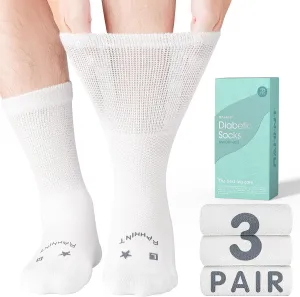 Merino Wool Diabetic Socks for Men Women Thick Warm Loose Fit Non Binding Wide Feet Soft Breathable