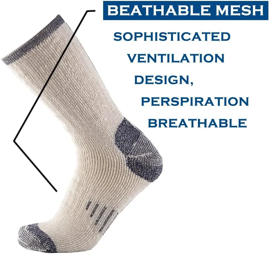 Merino Wool Men Crew Socks Warm Socks Athletic Socks for Men, Suitable for Hiking,Trekking,Camping …