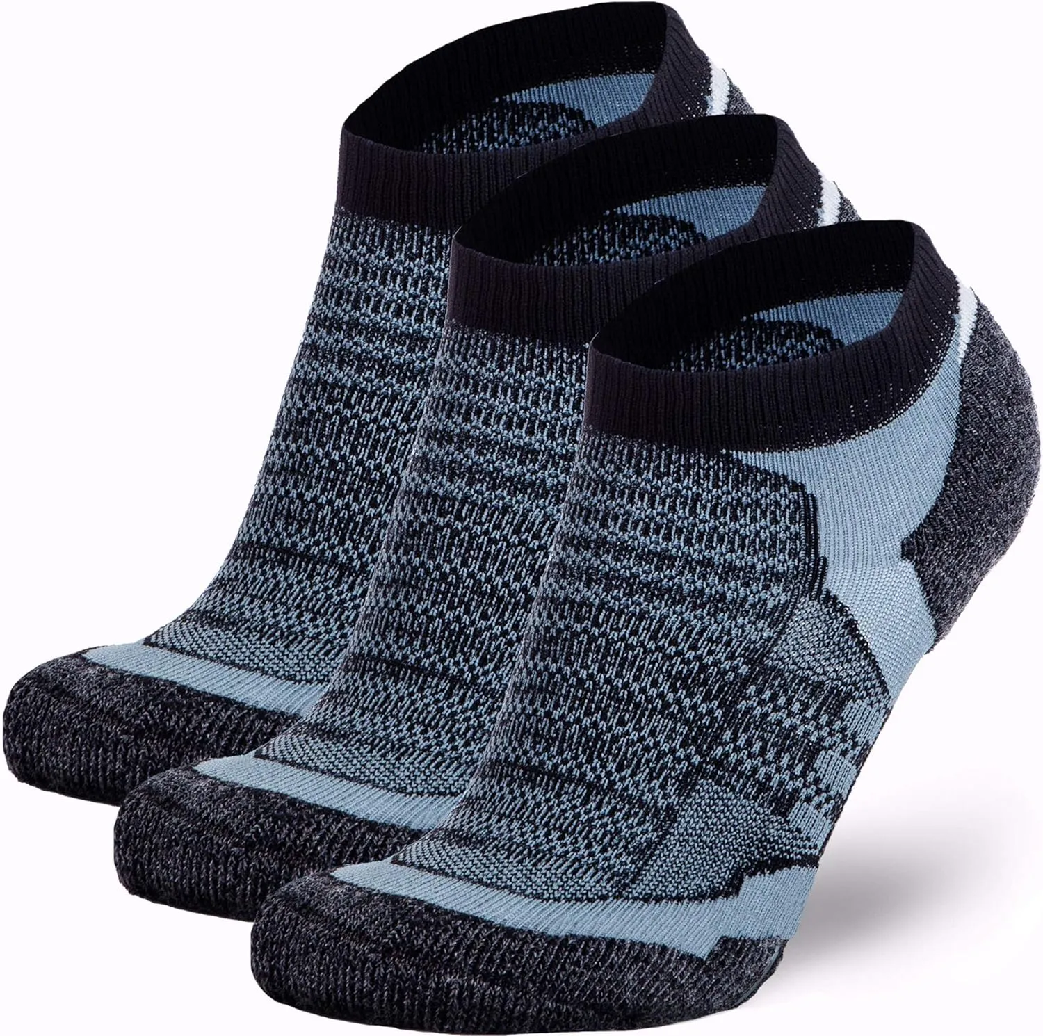 Merino Wool Socks - Low Show Cushioned Athletic Padded Running Sock