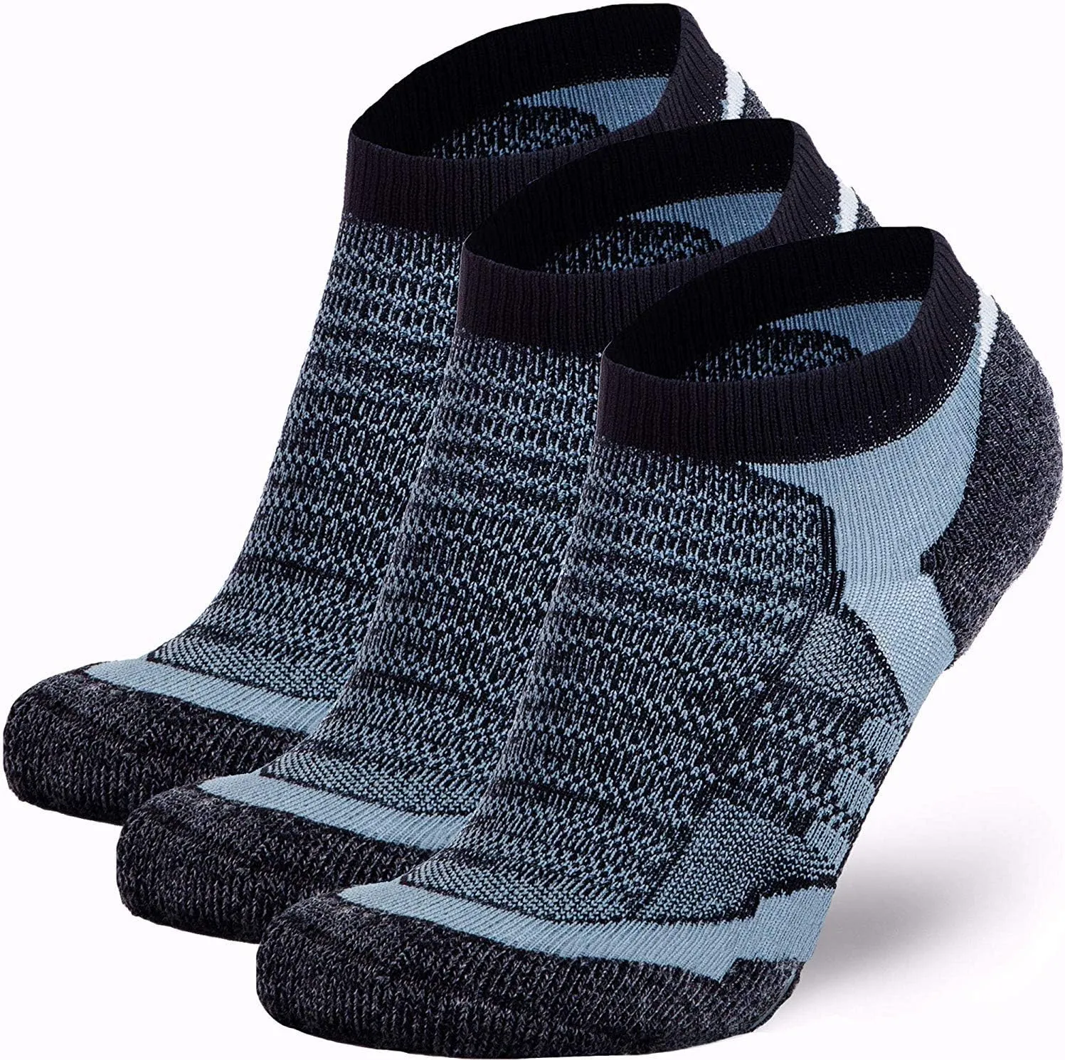 Merino Wool Socks - Low Show Cushioned Athletic Padded Running Sock
