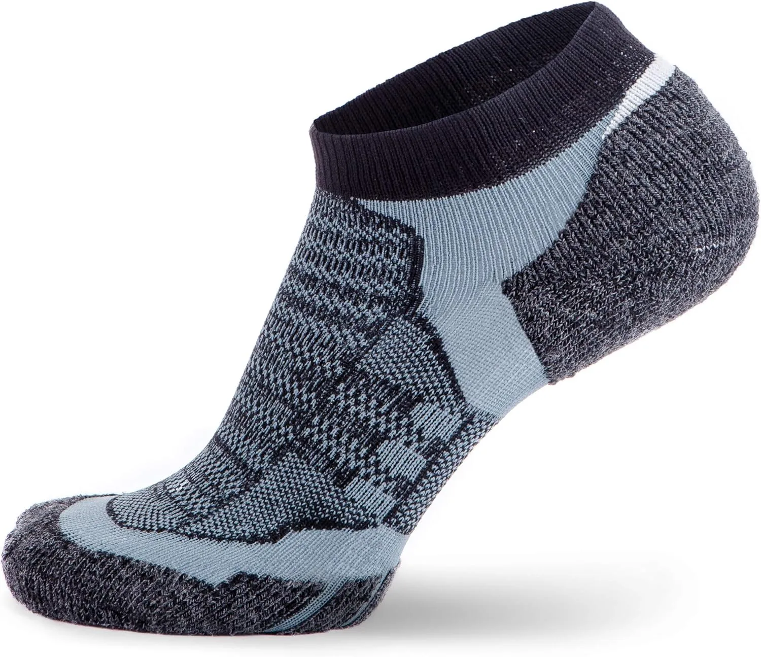 Merino Wool Socks - Low Show Cushioned Athletic Padded Running Sock