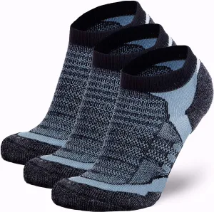 Merino Wool Socks - Low Show Cushioned Athletic Padded Running Sock