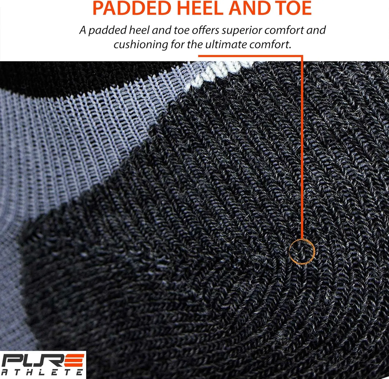 Merino Wool Socks - Low Show Cushioned Athletic Padded Running Sock