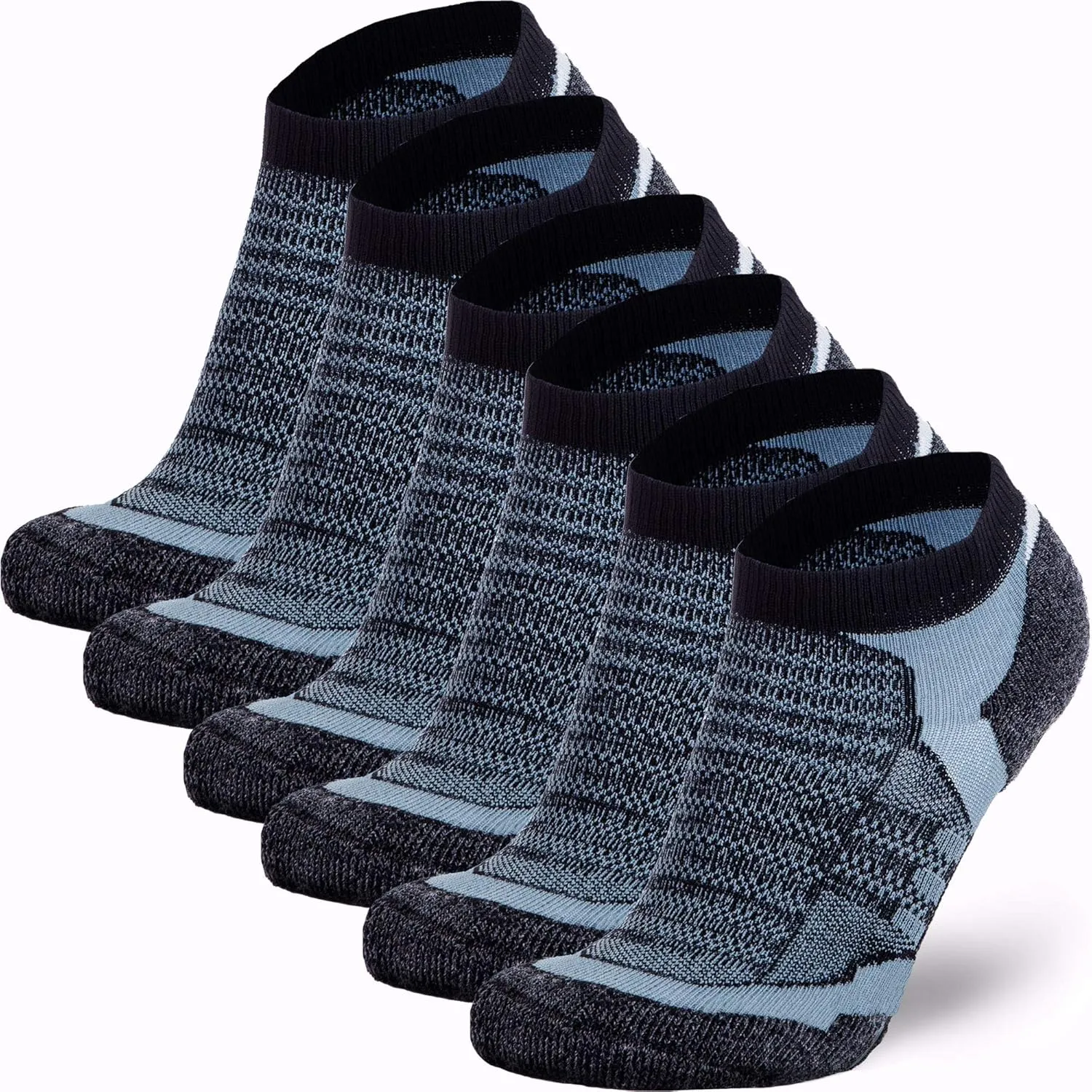 Merino Wool Socks - Low Show Cushioned Athletic Padded Running Sock