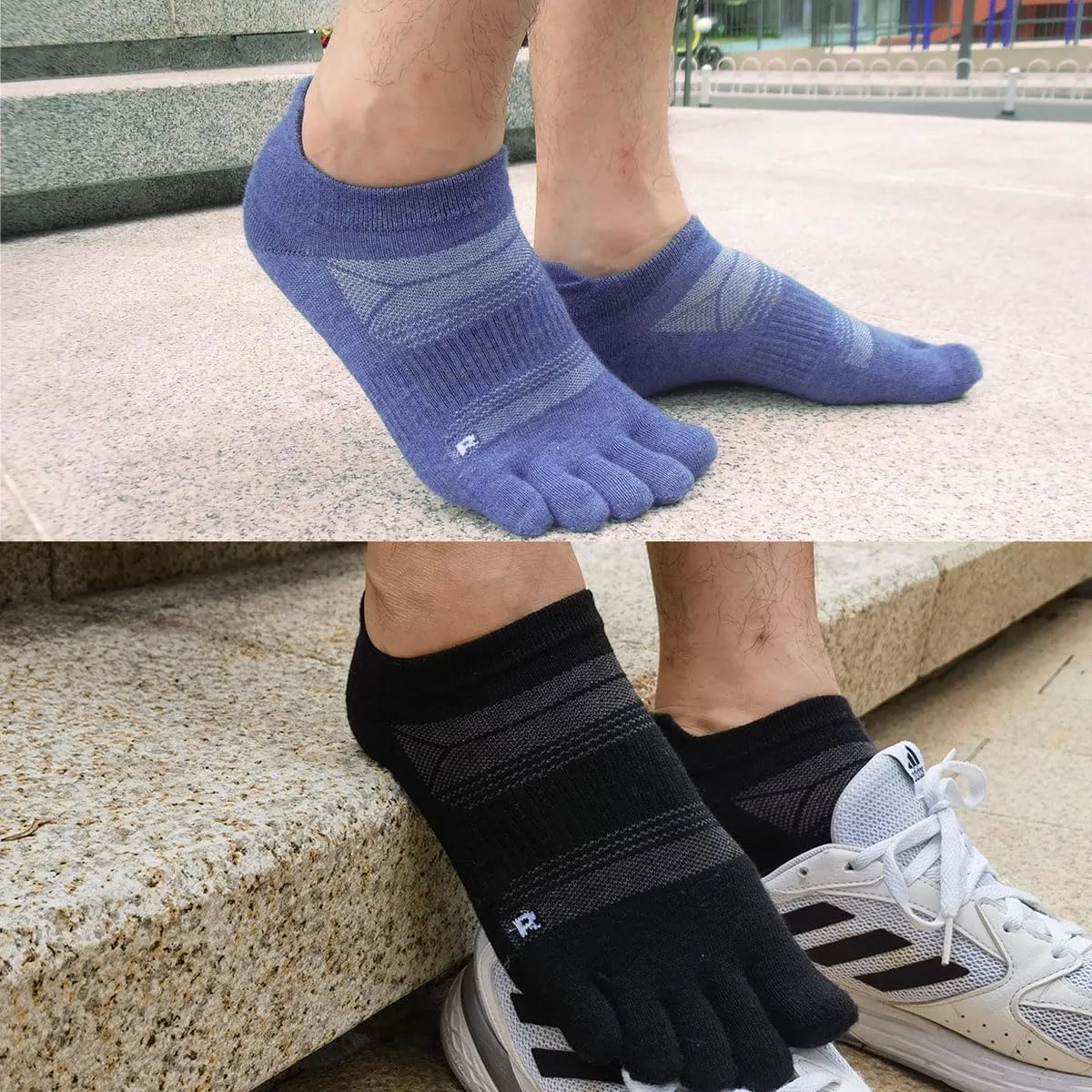 Merino Wool Toe Socks for Men & Women–50% Merino Wool,Thin,No Show,Lightweight,Cushioned for Hiking,Running,Long Walk