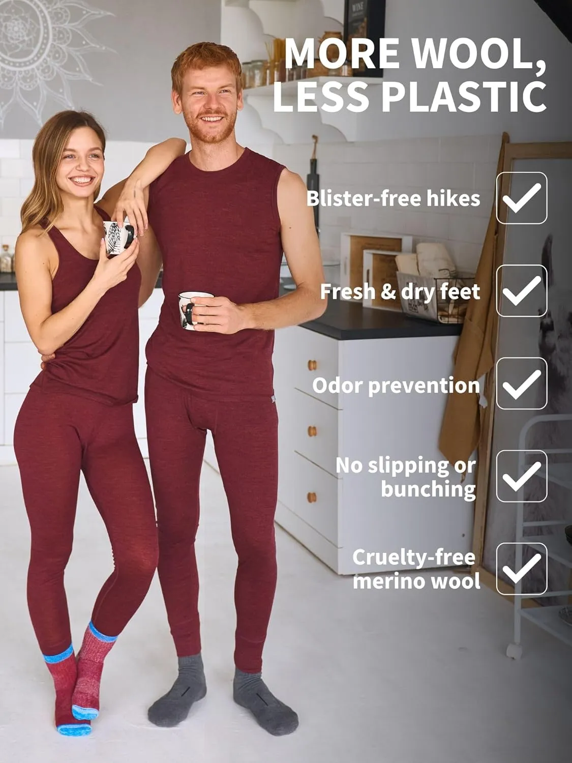 Merino.tech Merino Wool Socks for Men Women - Hiking Merino Wool Quarter Socks Thermal Warm Midweight