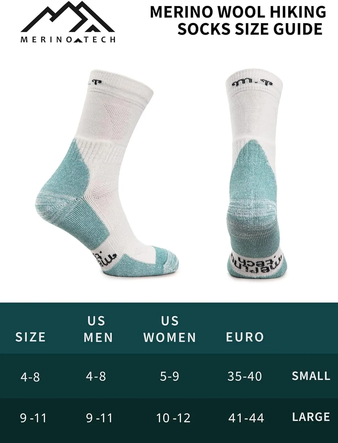 Merino.tech Merino Wool Socks for Men Women - Hiking Merino Wool Quarter Socks Thermal Warm Midweight
