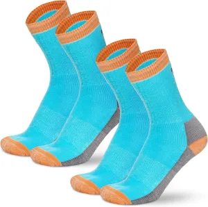 Merino.tech Thin Merino Wool Athletic Women Socks (Vivid Blue Pack of 2, 4-8)