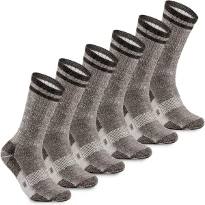 MERIWOOL 3 Pairs Merino Wool Midweight Hiking Crew Socks for Men and Women with Snug Calves –Moisture-Wicking Cushioned Socks