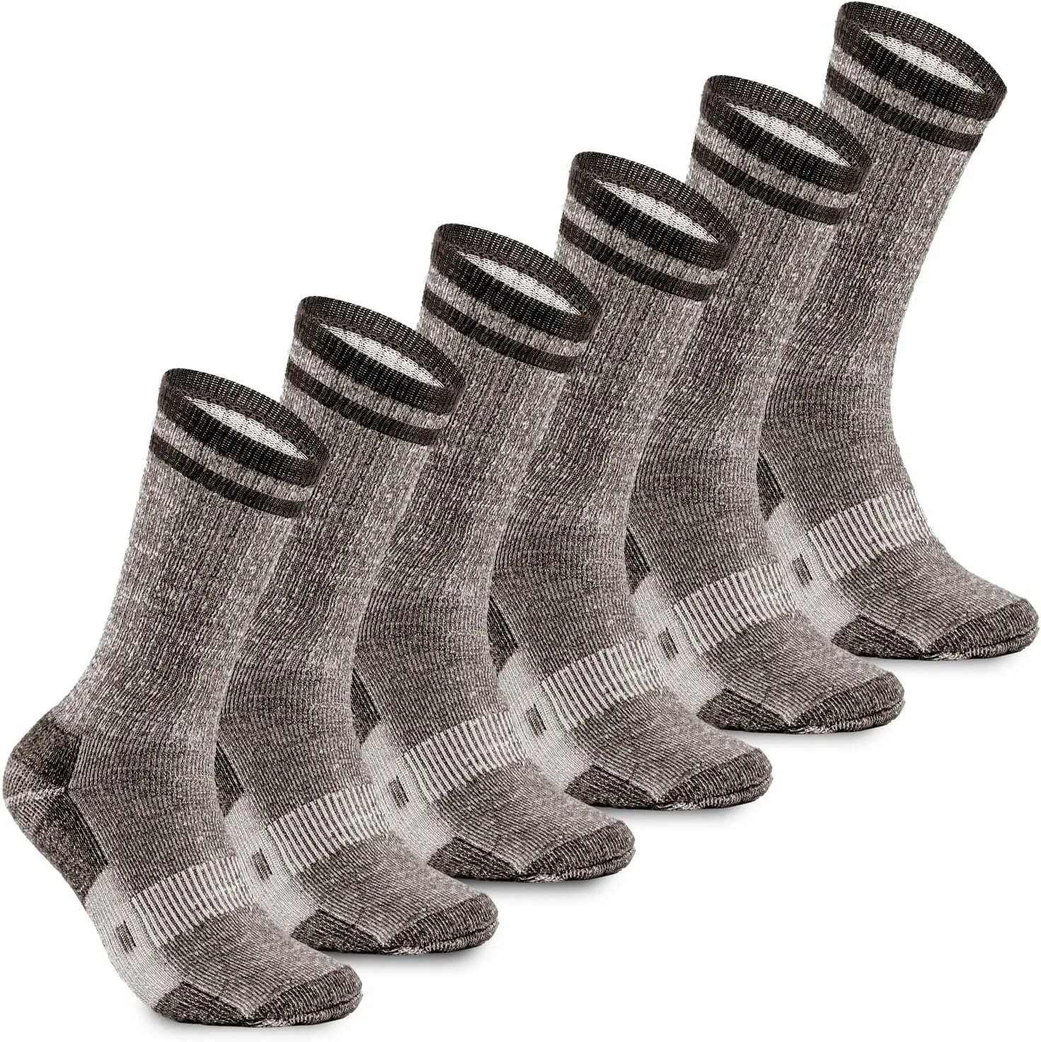 MERIWOOL 3 Pairs Merino Wool Midweight Hiking Crew Socks for Men and Women with Snug Calves –Moisture-Wicking Cushioned Socks