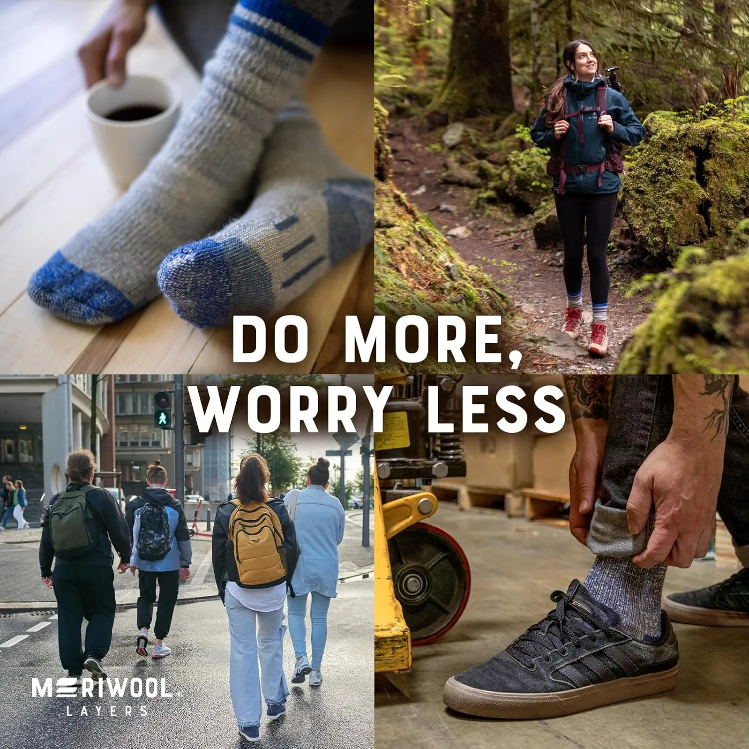 MERIWOOL 3 Pairs Merino Wool Midweight Hiking Crew Socks for Men and Women with Snug Calves –Moisture-Wicking Cushioned Socks