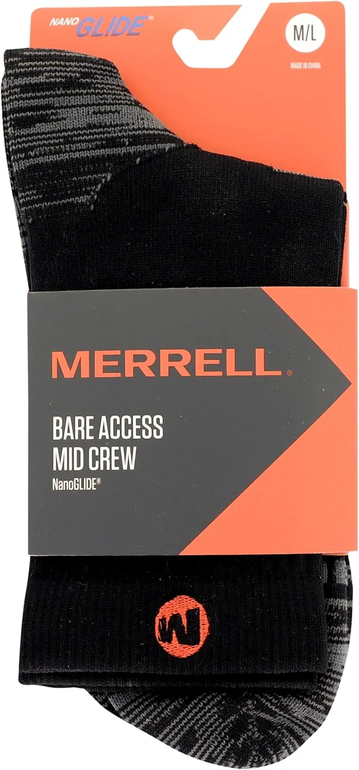 Merrell Men's and Women's Trail Running Lightweight Socks-Unisex Anti-Slip Heel and Breathable Mesh Zones