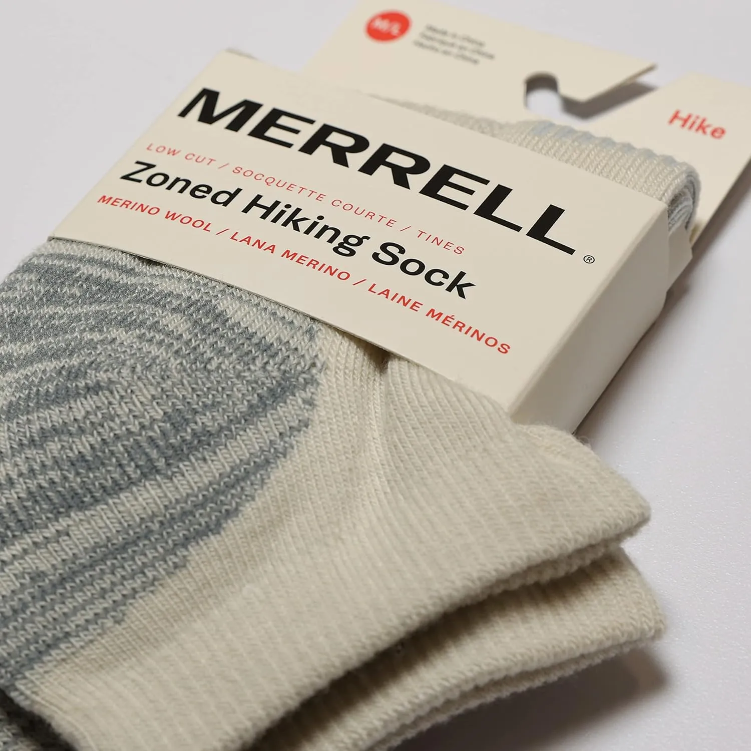 Merrell Men's and Women's Zoned Cushioned Wool Hiking Socks-1 Pair Pack-Breathable Unisex Arch Support