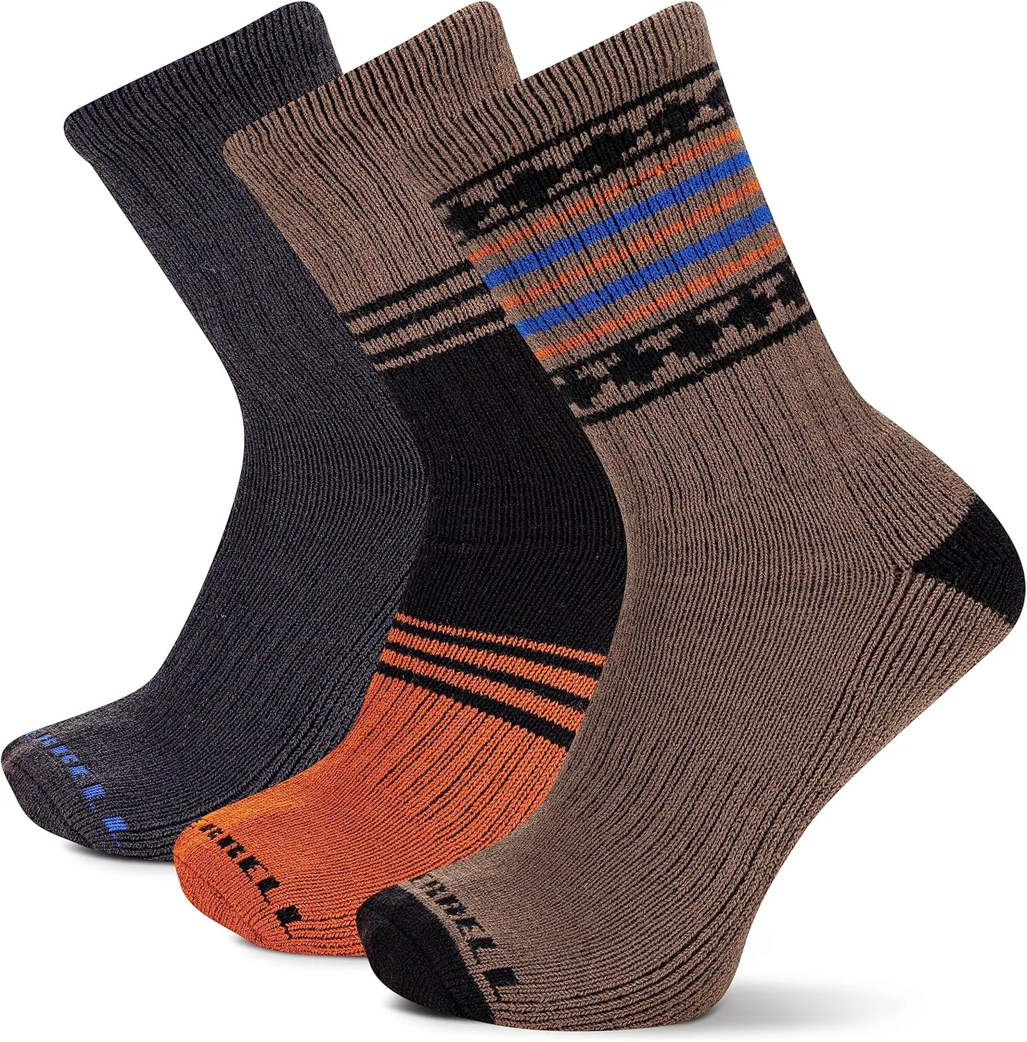 Merrell Unisex Adult Men's and Women's Wool Everyday Hiking Socks - 3 Pairs - Cushioned Moisture Wicking