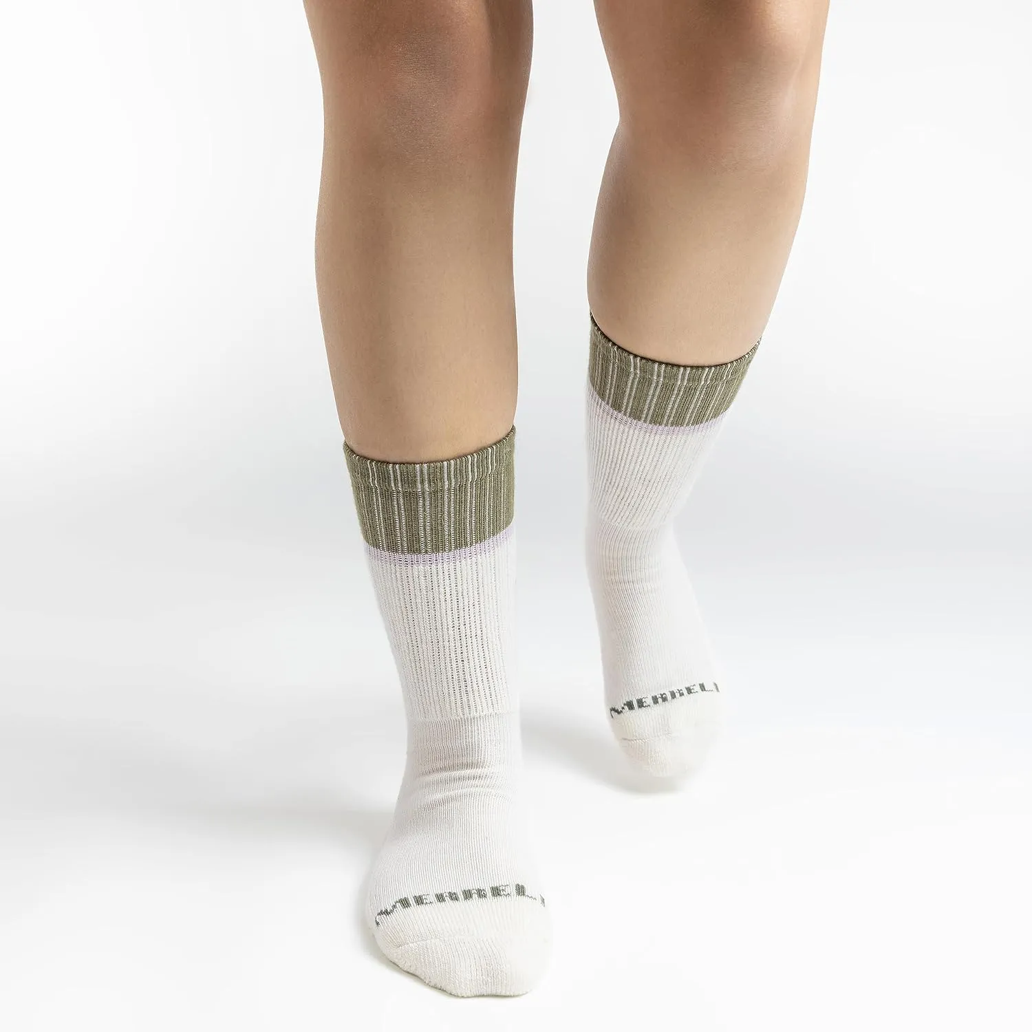 Merrell unisex-adult Thermal Hiking Crew Socks 4 Pair Pack Unisex Arch Support Band and Wool Blend