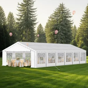 MFSTUDIO 20'x40' Party Tent, Outdoor Heavy Duty Party Tents with Removable Sidewalls, Large Canopy Tent Shelter for Outdoor Events Wedding Birthday, White