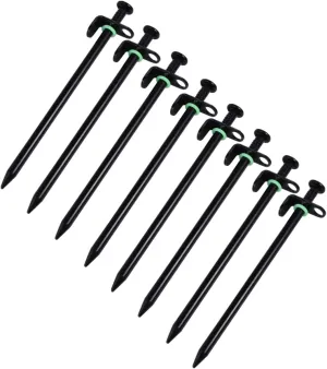 Mikikit 16pcs Camping Peg Tarp Camping Pegs Steel Tent Stakes Tent Spikes Heavy Duty Outdoors Stake Ground Nails Cast