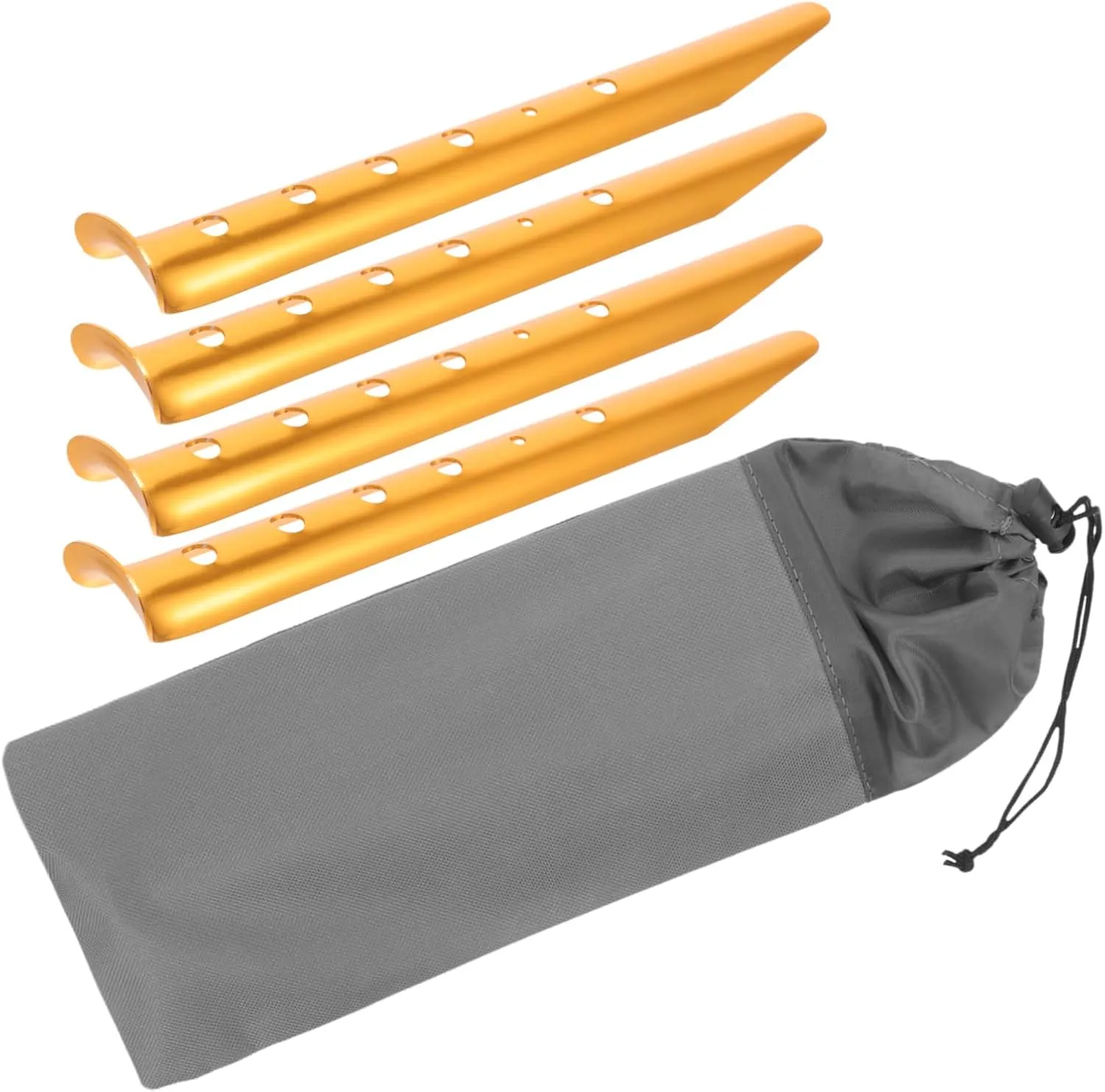 Milisten Metal Tent Stakes Heavy Duty 4pcs Round Shape Tent Pegs Screw Ground Stakes Camping Tarps