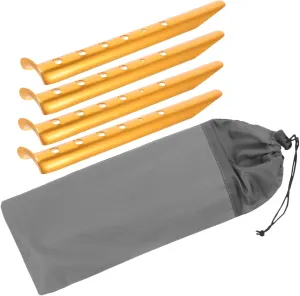 Milisten Metal Tent Stakes Heavy Duty 4pcs Round Shape Tent Pegs Screw Ground Stakes Camping Tarps