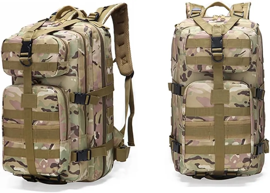 Military Tactical Backpack 3 Day Assault Pack Army Molle Bag Backpacks Rucksack 35L (CP Camouflage)