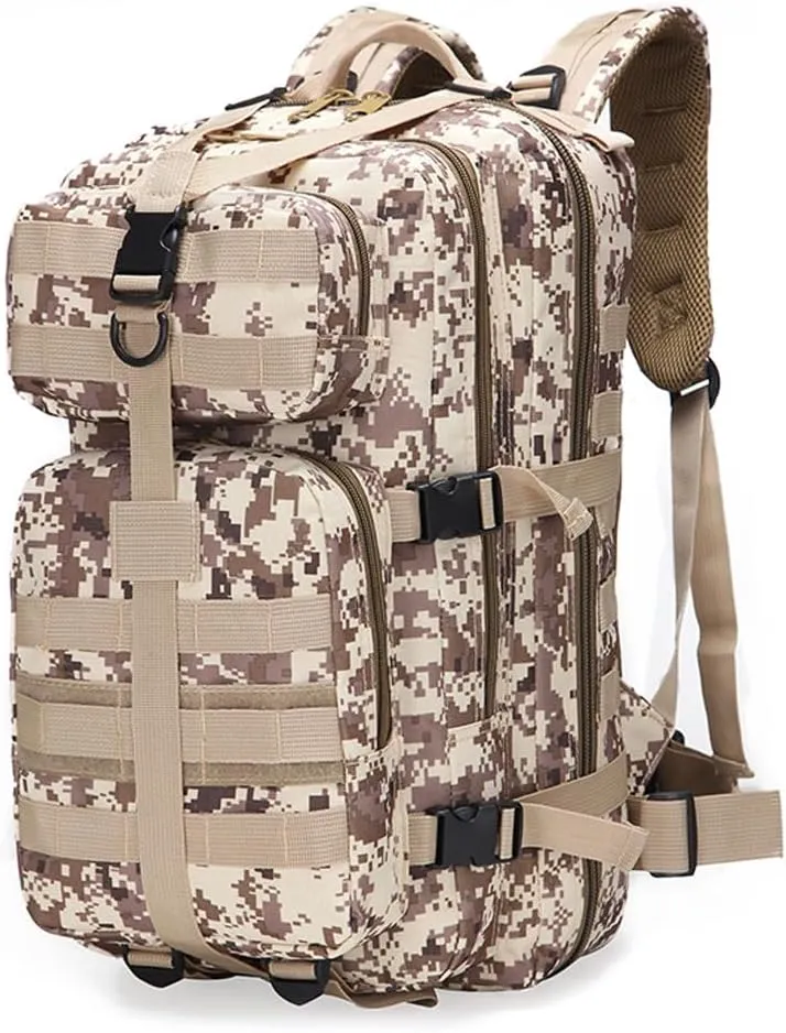 Military Tactical Backpack 3 Day Assault Pack Army Molle Bag Backpacks Rucksack 35L (Desert Digital)