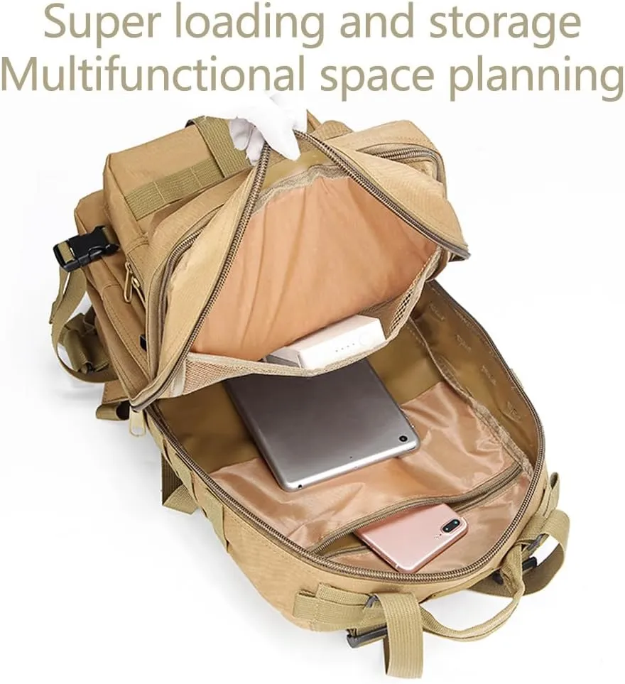 Military Tactical Backpack 3 Day Assault Pack Army Molle Bag Backpacks Rucksack 35L (Desert Digital)