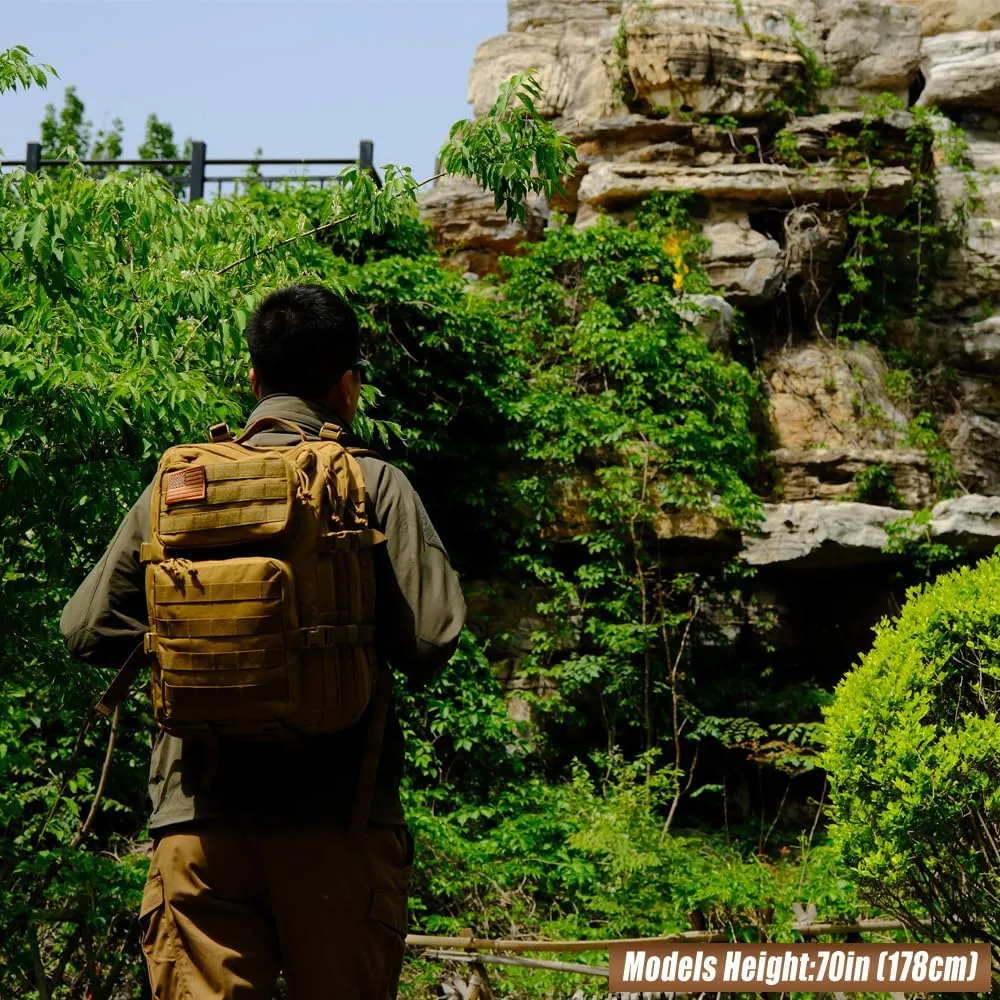 Military Tactical Backpack 45L Large Tactical Backpack for Men, Hiking Rucksack With Bottle Holder