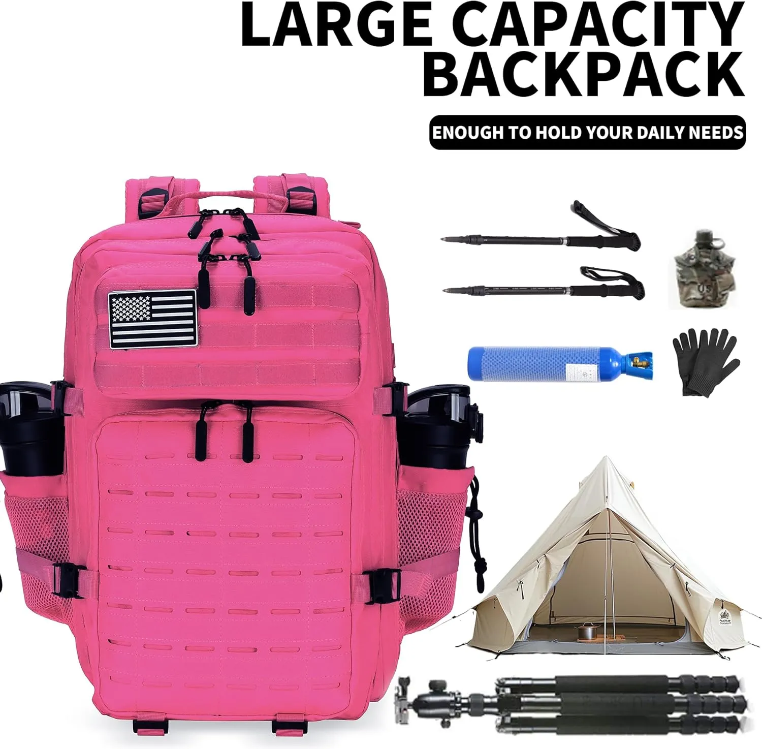 Military Tactical Backpack 45L/25L 3 Day Assault Pack Molle Daypack Hiking Backpack for Men and Women
