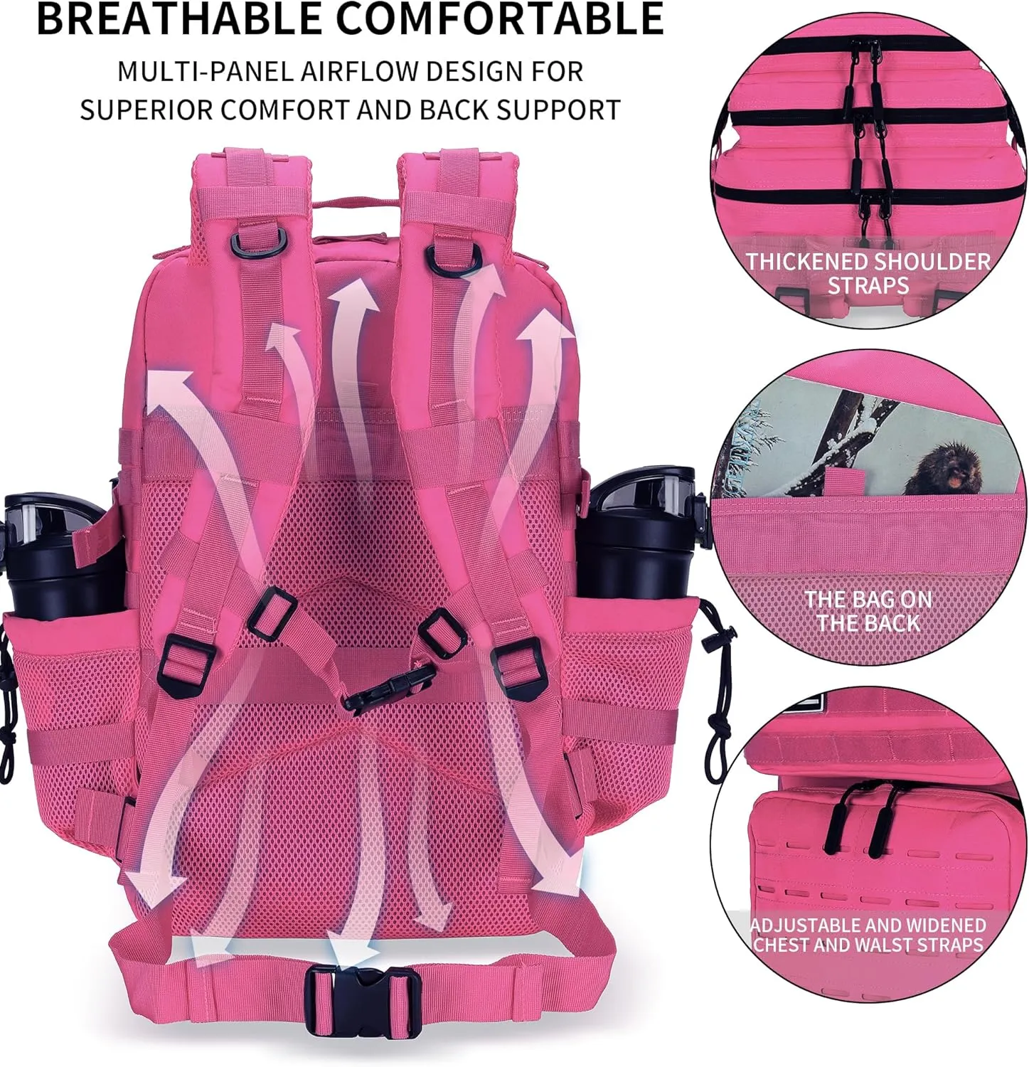 Military Tactical Backpack 45L/25L 3 Day Assault Pack Molle Daypack Hiking Backpack for Men and Women