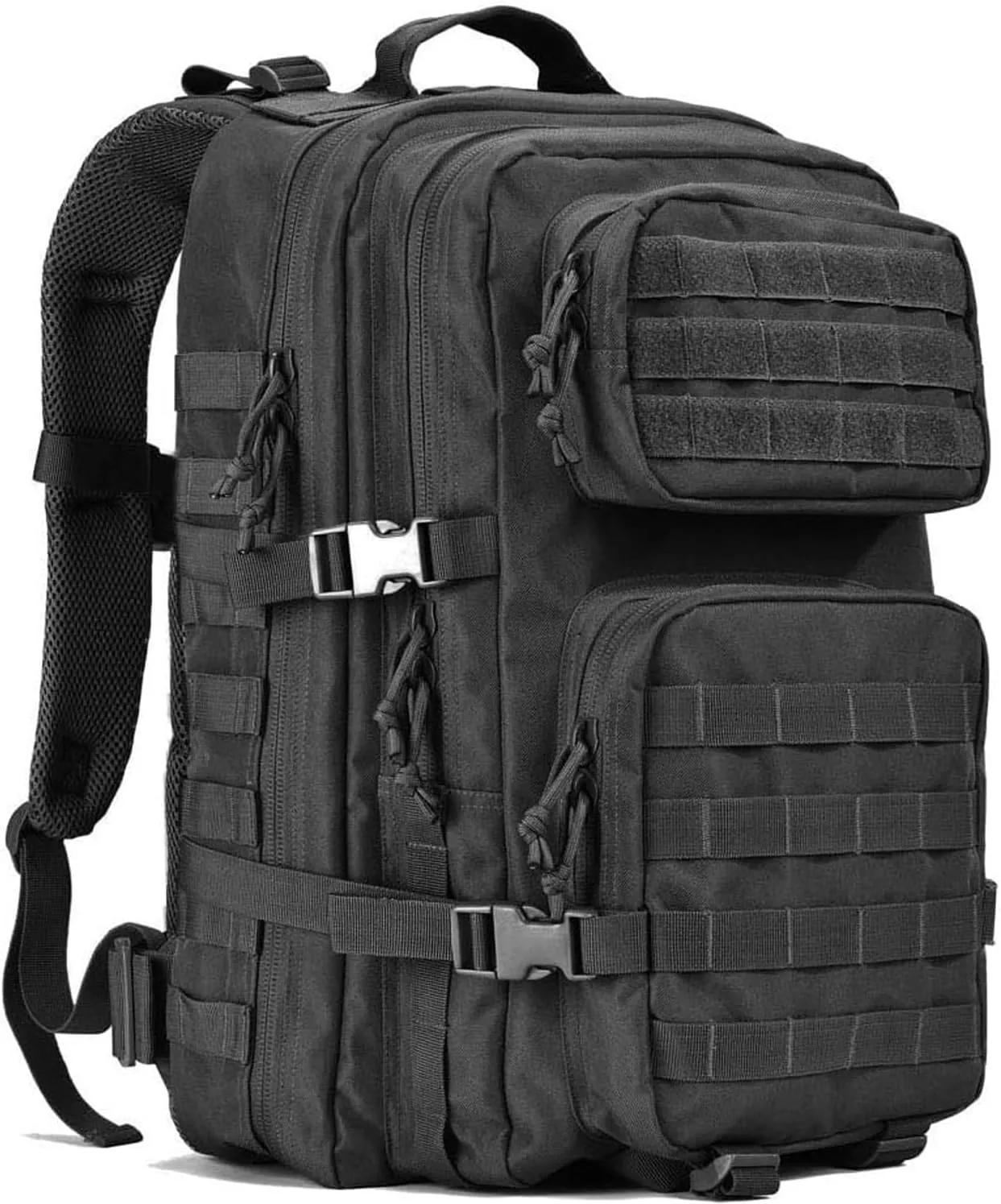 Military Tactical Backpack Large Army 3 Day Assault Pack Molle Bag Backpacks (ACU Camo) (Black)