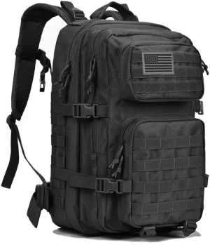 Military Tactical Backpack Large Army 3 Day Assault Pack Molle Bag Backpacks (ACU Camo) (Black)