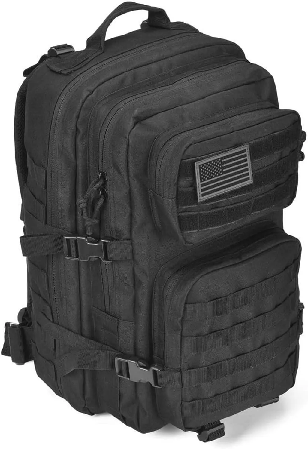Military Tactical Backpack Large Army 3 Day Assault Pack Molle Bag Backpacks (ACU Camo) (Black)